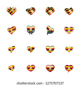 Uganda flag, vector illustration on a white background
