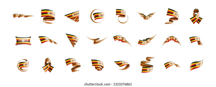 Uganda flag, vector illustration on a white background