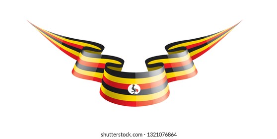 Uganda flag, vector illustration on a white background