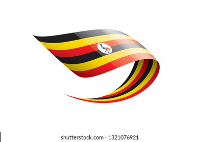 Uganda flag, vector illustration on a white background