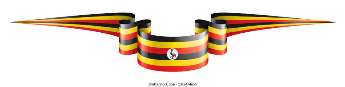 Uganda flag, vector illustration on a white background