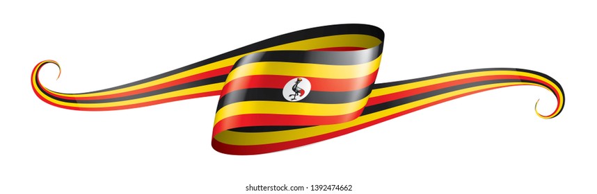 Uganda flag, vector illustration on a white background