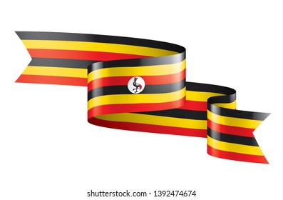 Uganda flag, vector illustration on a white background