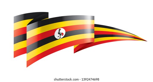 Uganda flag, vector illustration on a white background