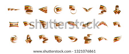 Uganda flag, vector illustration on a white background