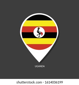 Uganda flag Vector marker with flags.