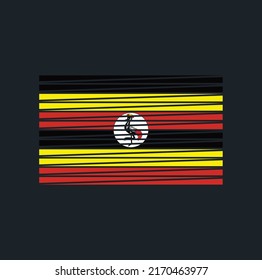 Vector de bandera de Uganda. Bandera nacional