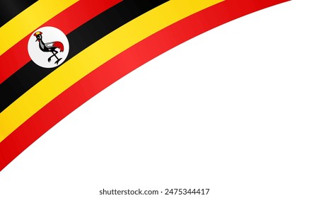 Uganda  flag wave isolated on png or transparent background vector illustration.