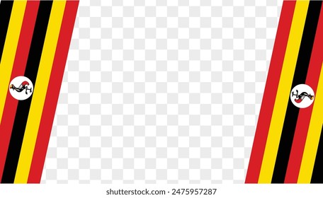 Uganda  flag wave isolated on png or transparent background vector illustration.