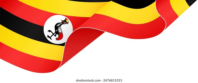 Uganda Flaggenwelle isoliert auf PNG oder transparenter Hintergrund-Vektorillustration.