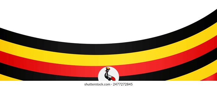 Onda de la bandera de Uganda aislada en png o Ilustración vectorial de fondo transparente.