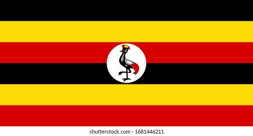 uganda flag wide. proportion 1:2
