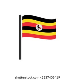 Uganda flags icon set, Uganda independence day icon set vector sign symbol