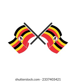 Uganda flags icon set, Uganda independence day icon set vector sign symbol