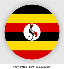 Icono de bandera de Uganda plana redondeada