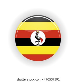 Uganda icon circle isolated on white background. Kampala icon vector illustration
