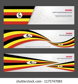 Uganda independence day abstract background design banner and flyer, postcard, landscape, celebration vector illustration