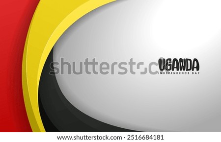 Uganda independence day background design with blue red black frame on side. Also good template for uganda national day