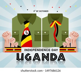 Uganda Independence day background vector 