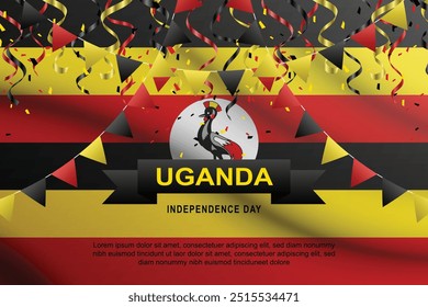 Uganda Independence Day background. Vector illustration.