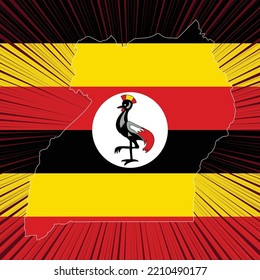 Diseño del mapa del Día de la Independencia de Uganda