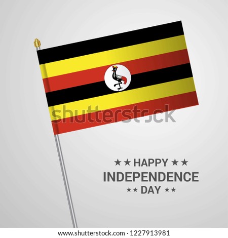 Uganda Independence day typographic design with flag vector
