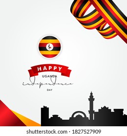 Diseño del vector del Día de la Independencia de Uganda Ilustración para celebrar el momento