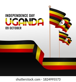 Uganda Independence Day Vector Illustration. Suitable for greeting card, poster and banner.