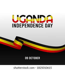 Ilustración del Vector del Día de la Independencia de Uganda. Adecuado para tarjetas de felicitación, afiches y banner.