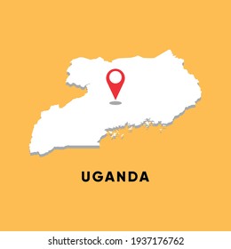 Uganda Isometric map with location icon vector illustration design