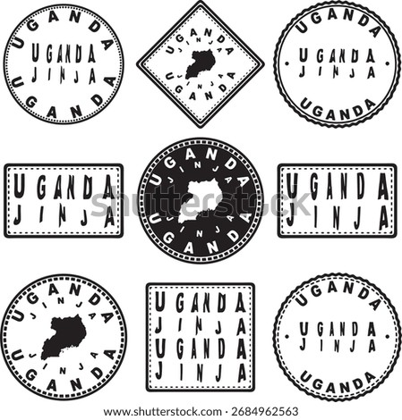 Uganda Jinja Round Seal Map Design