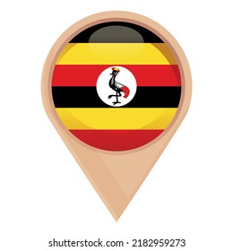 Uganda location icon cartoon vector. Independence day. Stand national