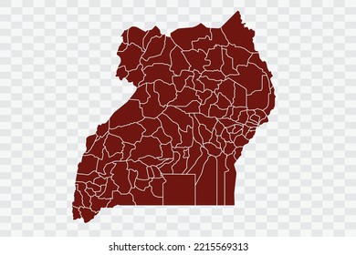 Mapa de Uganda color marrón quemado en archivos de calidad de fondo blanco Color (701205) png