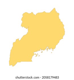 Uganda map color line element. Border of the country. UI UX GUI design element. Editable stroke.