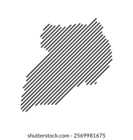 Uganda - Map of the country formed by lines. Vector Illustration.