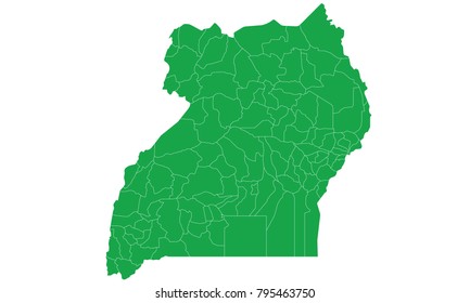 Uganda map green color