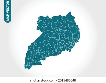 Uganda map High Detailed on white background. Abstract design vector illustration eps 10