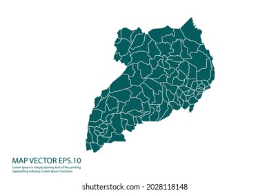 Uganda map High Detailed on white background. Abstract design vector illustration eps 10