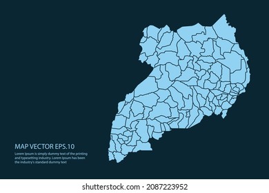 Uganda map High Detailed on white background. Abstract design vector illustration eps 10