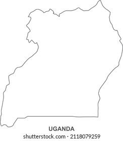 Uganda map line icon, Uganda map symbol vector