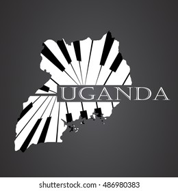 uganda map logo made from piano