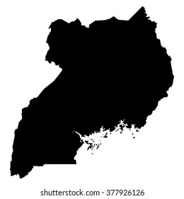 Uganda map on white background vector