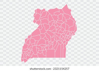 Uganda Map Rose Color Background Archivos de calidad png