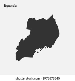 Uganda map silhouette. Vector illustration.