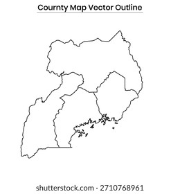 Uganda Map Vector Outline Editable Country Silhouette