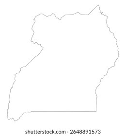 Uganda map. Map of Uganda in white color