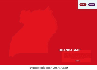 Uganda Map - World Map International vector template with red color and outline sketch isolated on red background for education, design, website, banner - Vector illustration eps 10