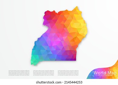 Uganda Map - World Map International vector template with polygon style and gradient colorful isolated on white background for website, design, infographic - Vector illustration eps 10