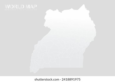 Uganda Map - World Map vector template with High detailed including white and grey gradient color and white outline color isolated on grey background - Vector illustration eps 10