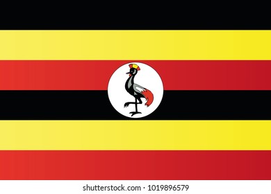 Uganda national flag. Republic of Uganda vector illustration symbol.